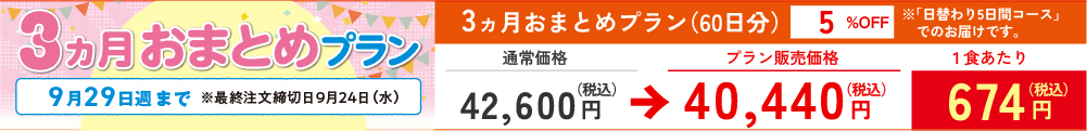 3ヵ月おまとめプラン まごころ御膳