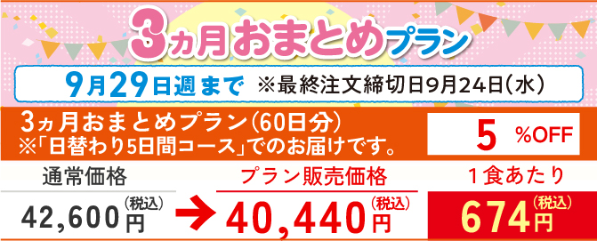 3ヵ月おまとめプラン まごころ御膳