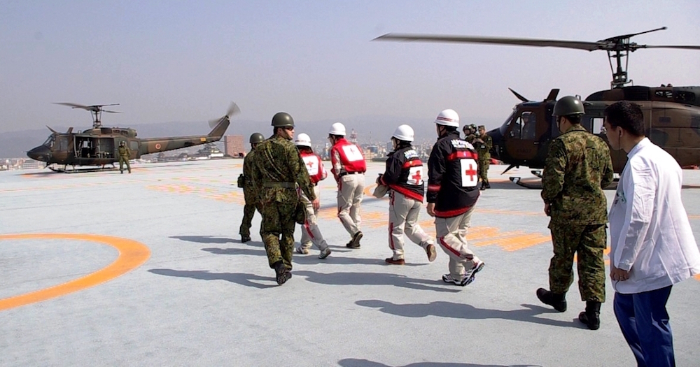 ヘリ訓練の様子