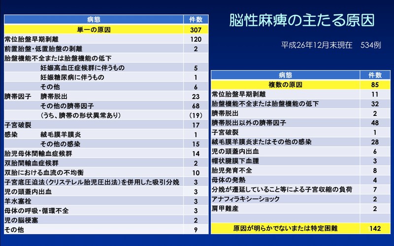 脳性麻痺の主たる原因
