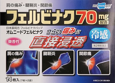 画像：オムニードフェルビナクのパッケージ写真。