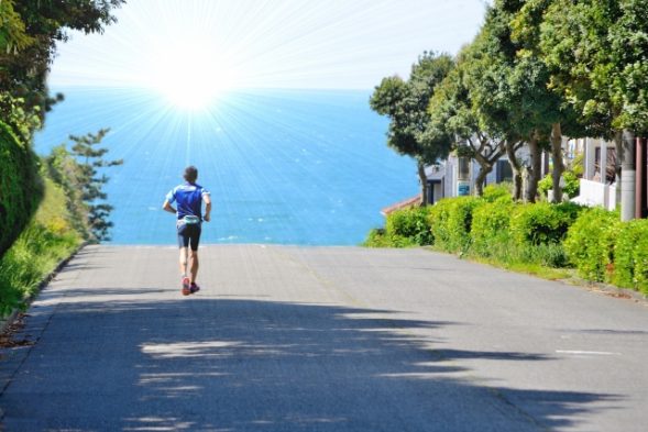 海を眺めながらランニング