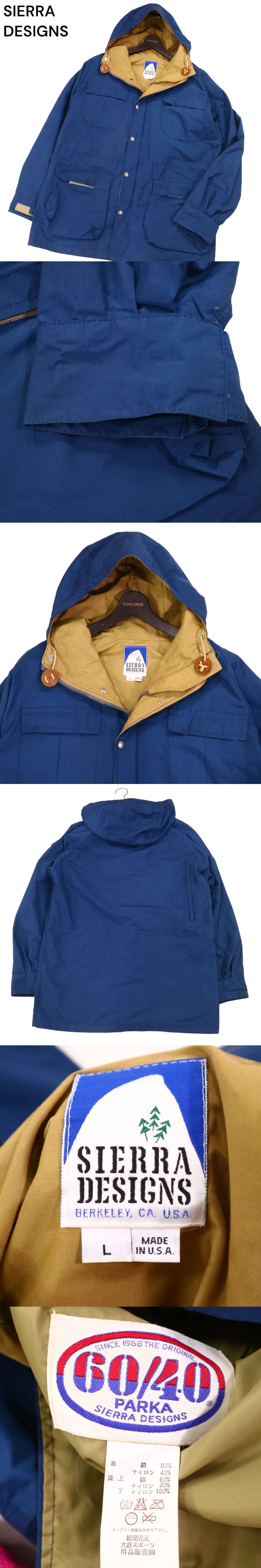 90s USA製★ SIERRA DESIGNS シエラデザイン 3本木タグ 60/40クロス マウンテンパーカー ジャケット Sz.L メンズ ビンテージ　I4T01904_5#O