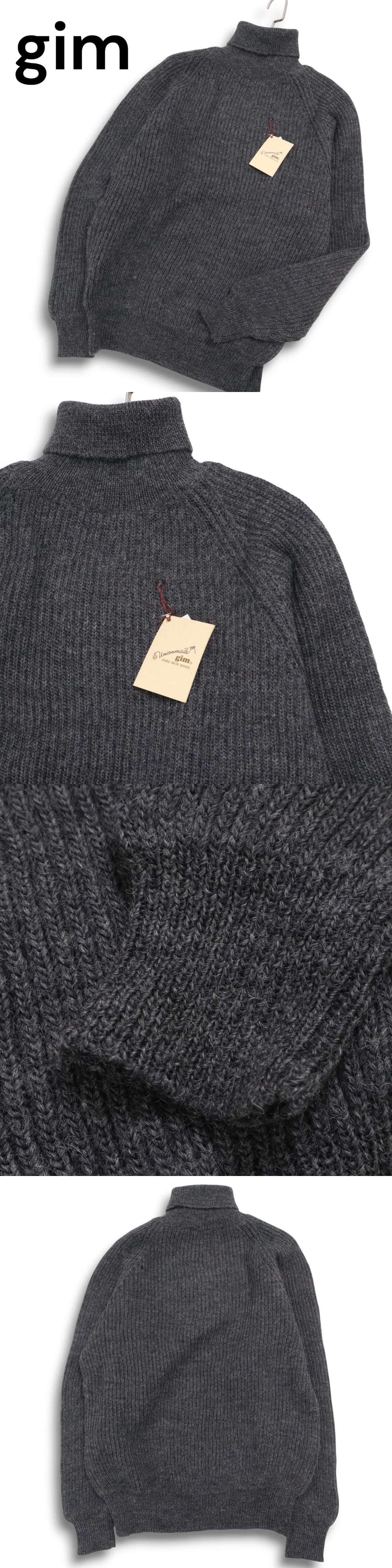 新品 未使用】 gim ジム 秋冬 ウール100%☆ タートルネック ニット 