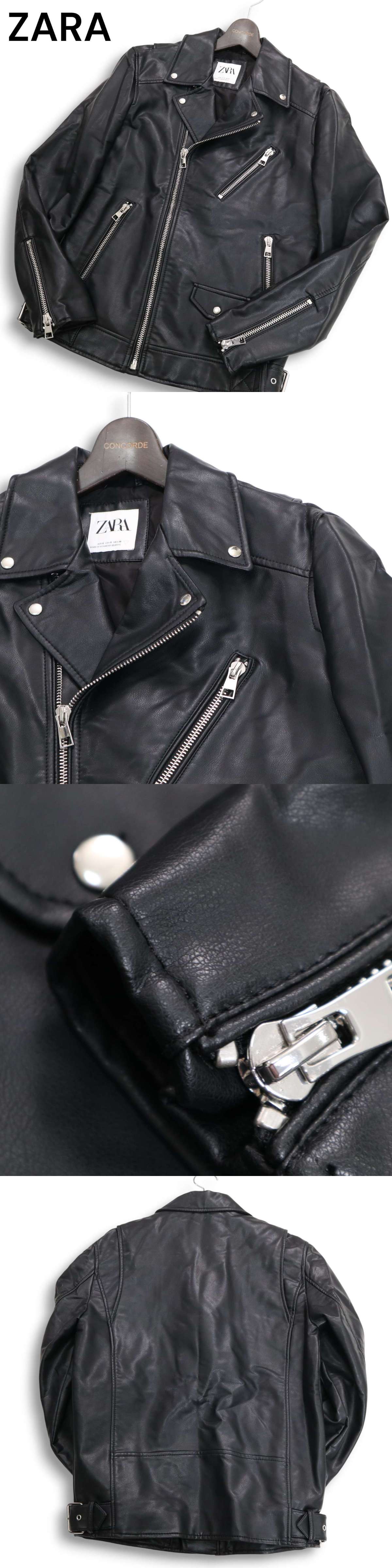 ZARA ザラ マン 現行タグ☆ 秋冬 フェイク レザー ダブル ライダース