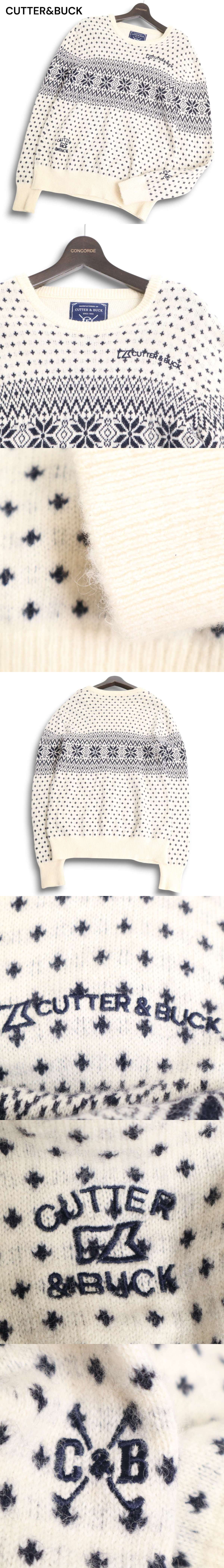 日本代購代標第一品牌【樂淘letao】－CUTTER&BUCK カッター＆バック ゴルフ 秋冬★ ロゴ刺繍★ セーター ウール100% ニット ...