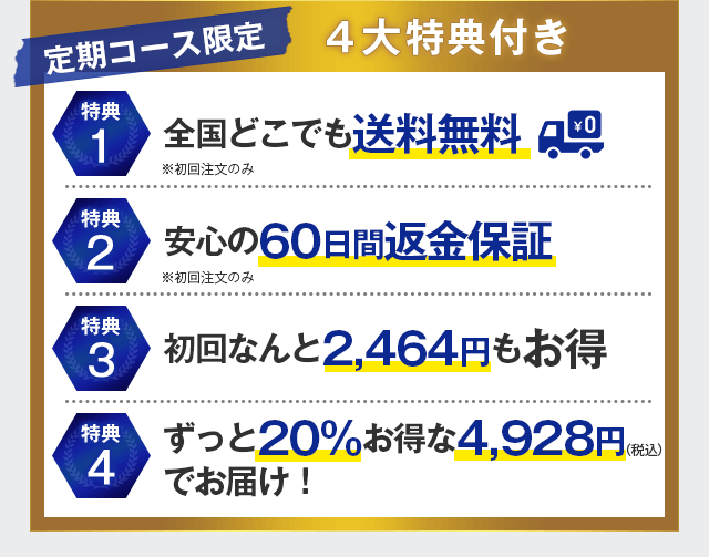 定期コース限定　4大特典