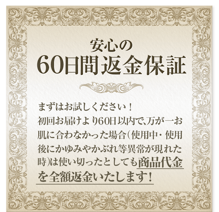 安心の60日間返金保証