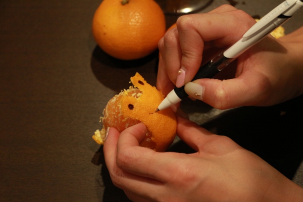 みかんアート　みかん　こたつ　カタツムリ