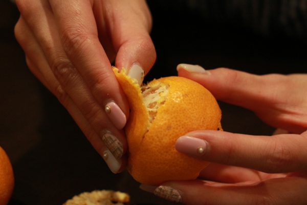 みかんアート　みかん　こたつ　カタツムリ