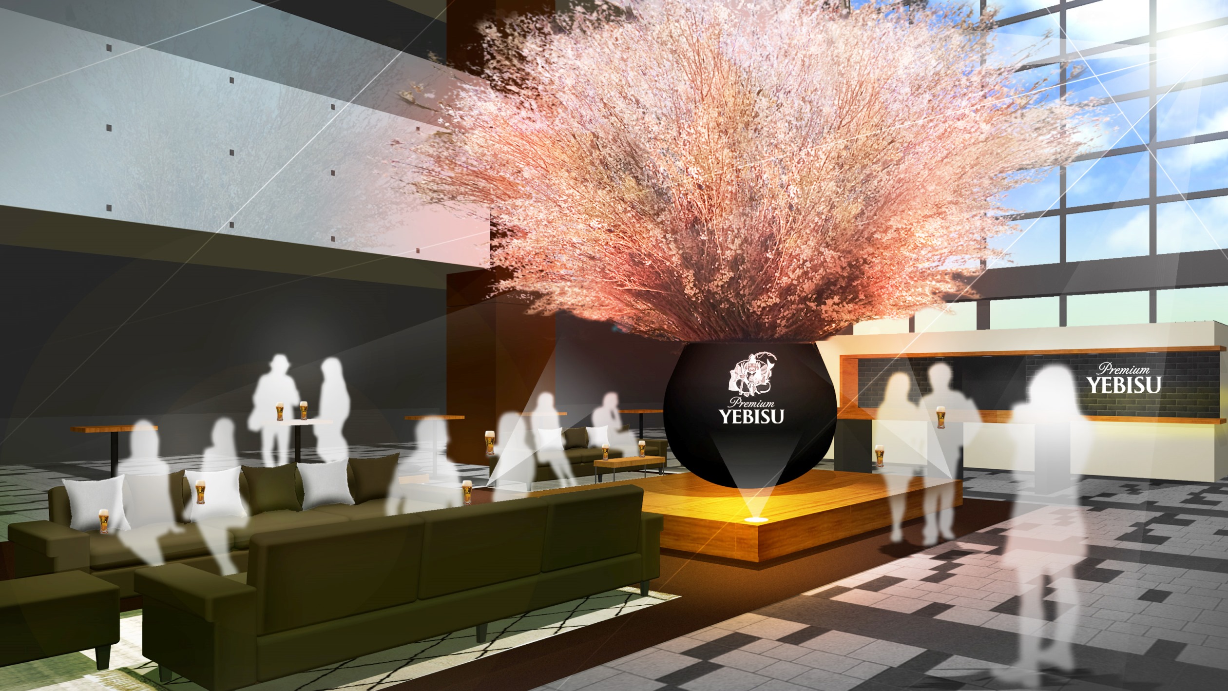 エビスビール　お花見　赤坂