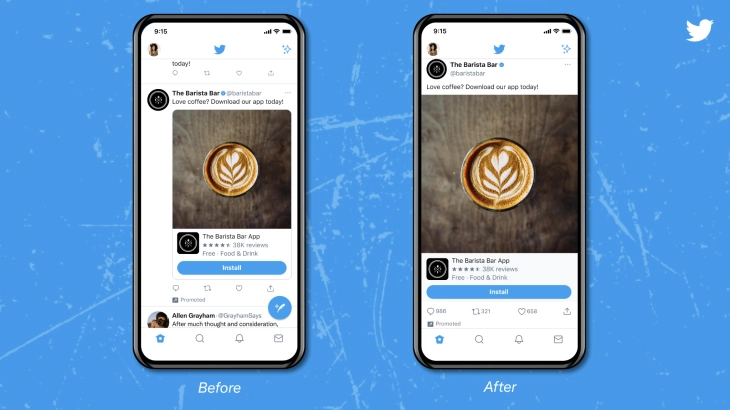 ツイッターがディスプレイいっぱいの写真 動画表示をテスト中 Techcrunch Japan ニュートピ Twitterで話題 のニュースをお届け