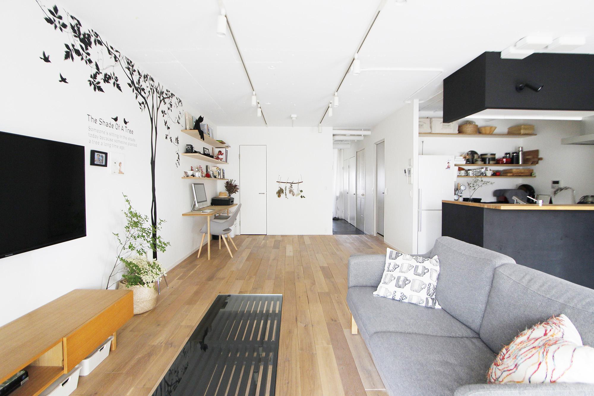 黒板塗料で仕上げた、こだわりのキッチンのリノベーション事例