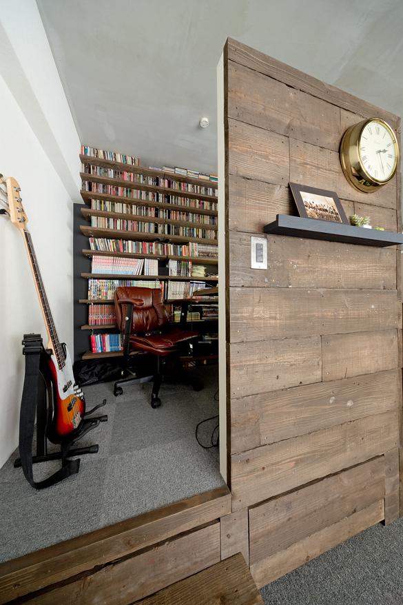 開放的なLDKの中に趣味のスペースを点在させてのリノベーション事例