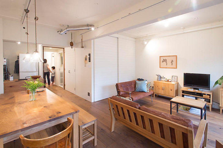 インダストリアルな空間を演出のリノベーション事例