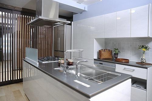 木枠の天井が日本家屋を思わせる広々リビングのリノベーション事例