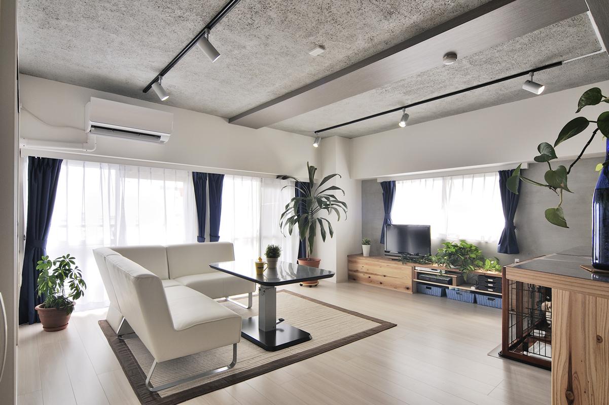 天井の低さを解消して、広い空間を確保のリノベーション事例