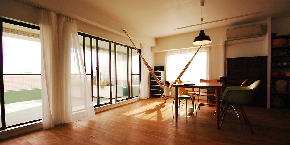 ハンモックに揺られながらみる家族の景色のリノベーション事例