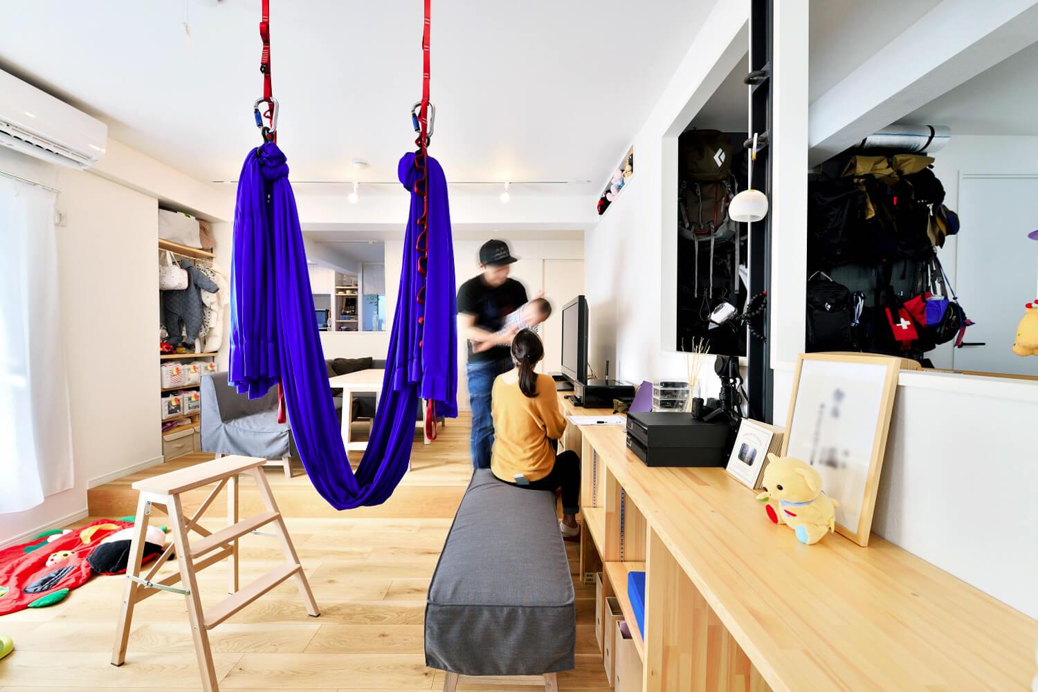 アウトドアライクな家族で楽しむ空間のリノベーション事例