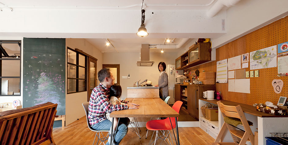勉強も仕事もリビングでのリノベーション事例