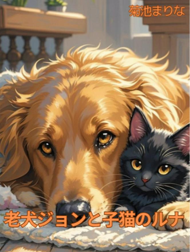 老犬ジョンと子猫のルナ