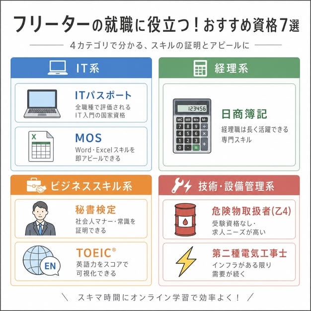 フリーターの就職に役に立つ！おすすめの資格7選