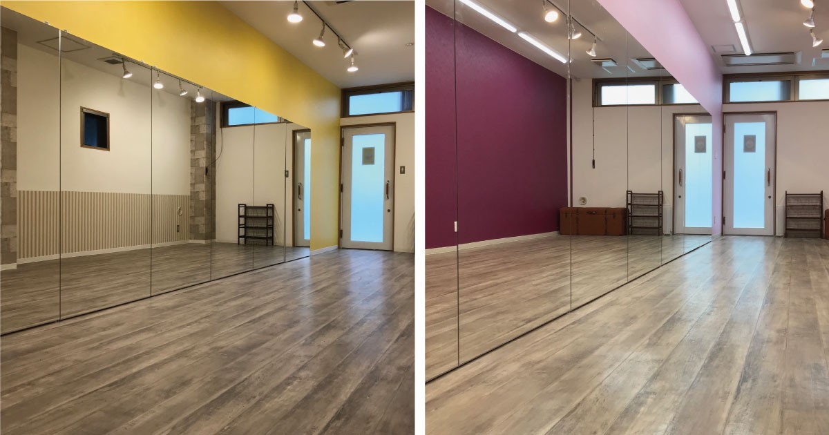カンタン施工 ダンススタジオに パネルミラー を施工した事例 神奈川県u様 Ookabe Glass 透明サービス 透明プライス