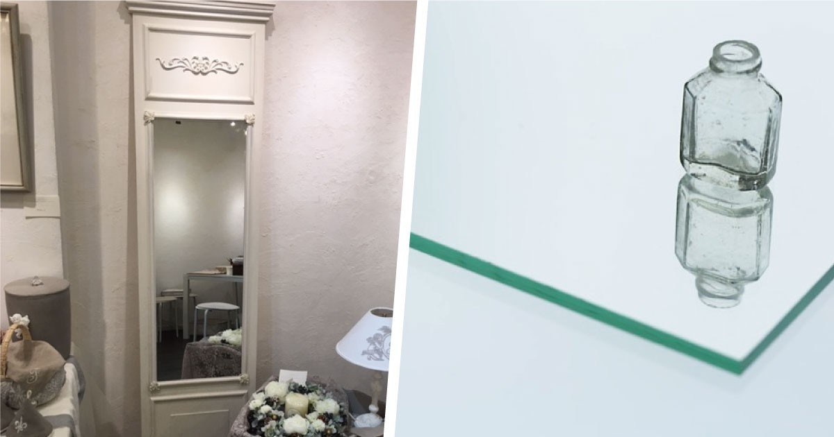 リビングの鏡に ガラスミラー 5mm を設置した事例 東京都墨田区 H社様 Ookabe Glass 透明サービス 透明プライス