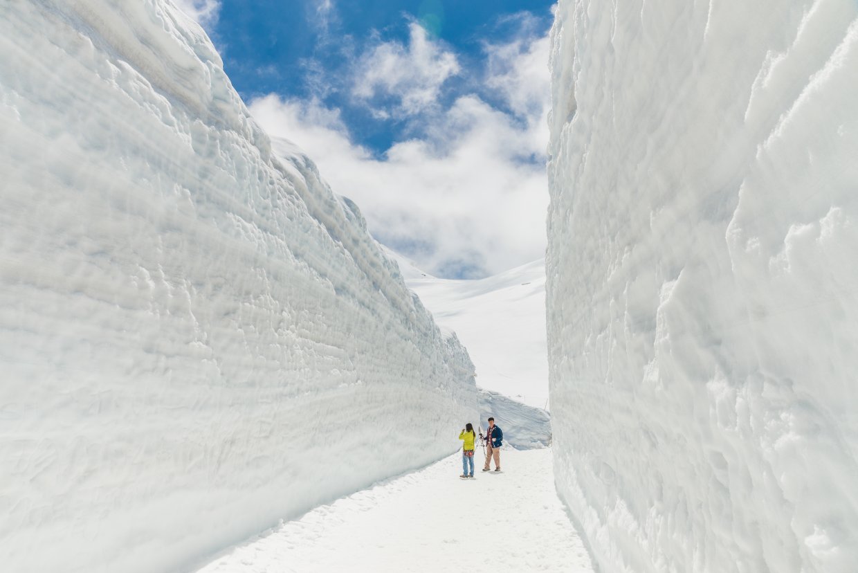 二月時還沒開山的立山大雪谷