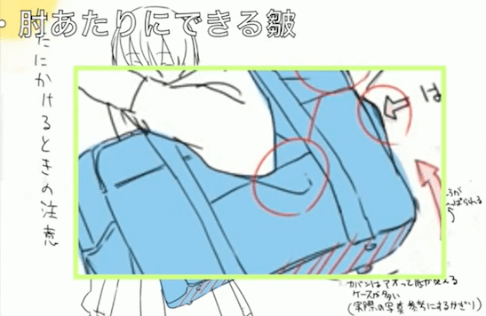 肘あたりにシワができる