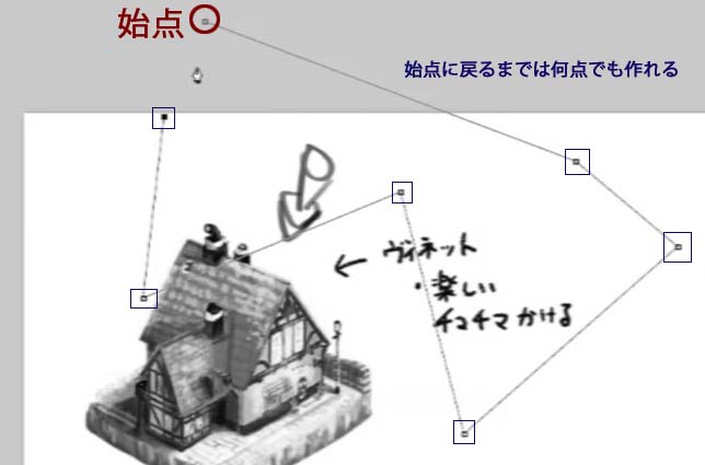 始点と終点を決めてラインを引くツールです