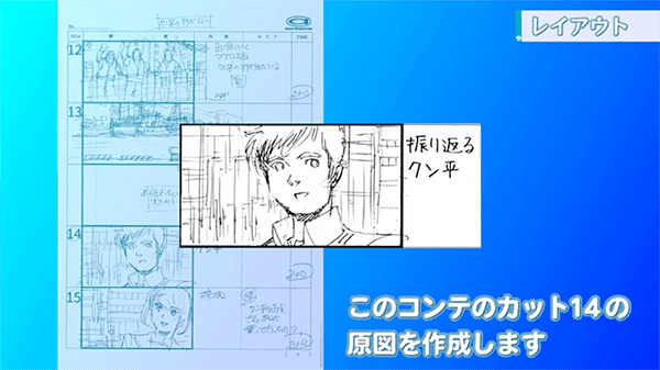 コンテのカットを原図する