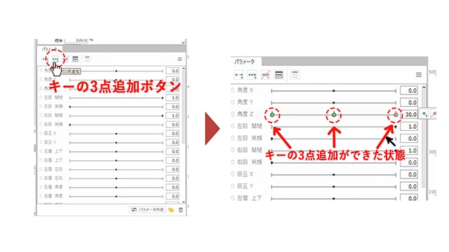 Live2Dキーの3点追加