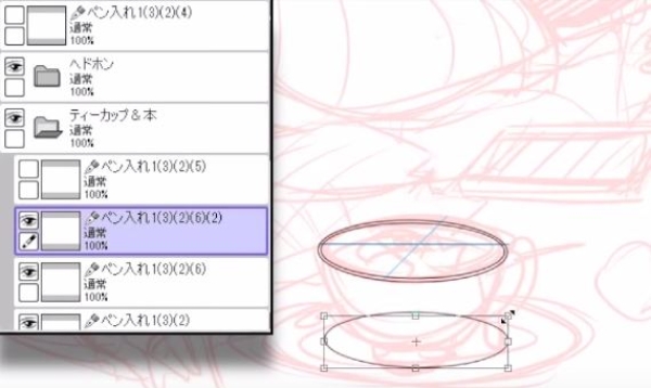 ヘッドホン以外の円形物をペン入れする