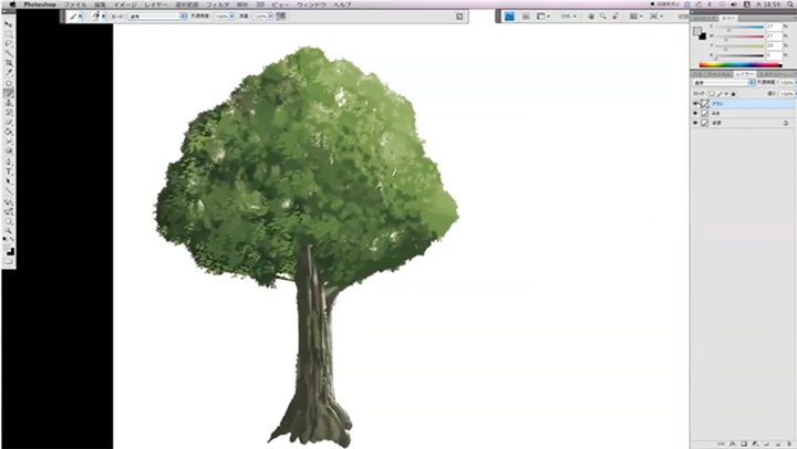 photoshopで描いた木のイラスト