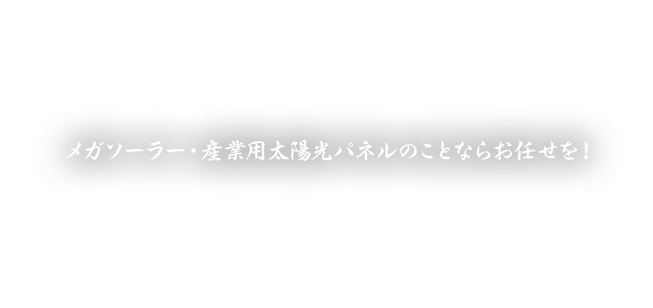 メガソーラー・産業用太陽光パネルのことならお任せを！