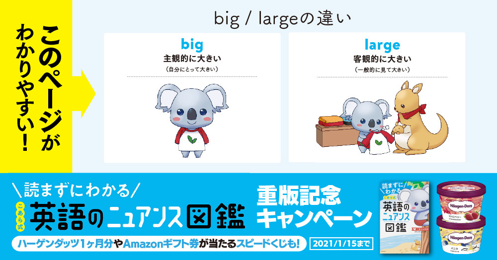 BigとLargeの違い」に投票しました！