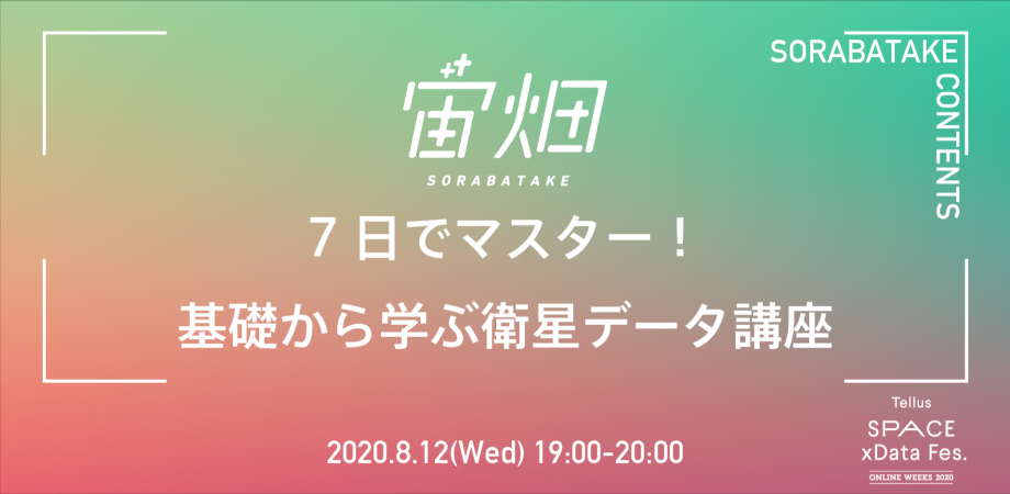 7日でマスター！基礎から学ぶ衛星データ講座～5日目～「Tellus OSで衛星データを見てみる」