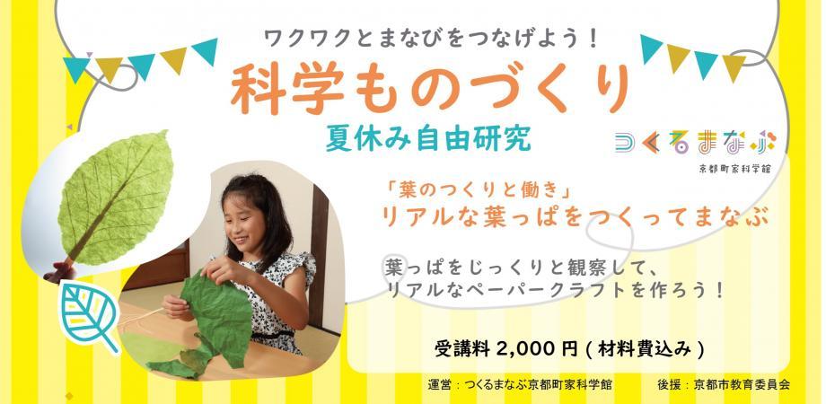 追加募集 オンラインイベント リアルな葉っぱをつくってまなぶ 葉のつくりと働き 夏休み Peatix
