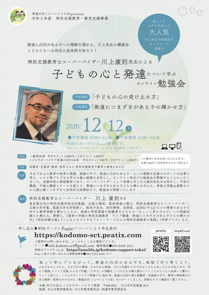 特別支援教育士スーパーバイザー川上康則先生による 子どもの心と発達について学ぶ オンライン勉強会 Peatix