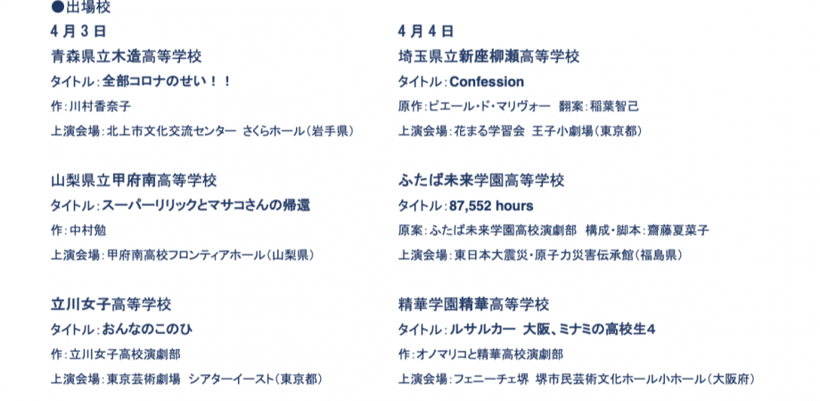 高校演劇オンラインフェス 1 Peatix