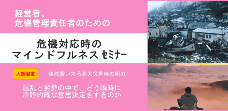 危機対応時のマインドフルネス セミナー　沈着冷静な判断はいかにするのか？