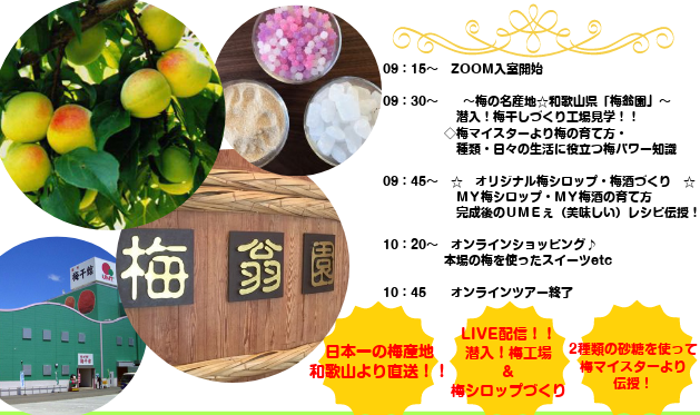 梅の本場 和歌山よりlive配信 梅シロップ 梅酒づくり体験オンラインツアー Peatix