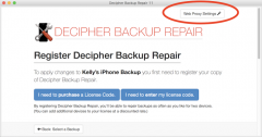decipher backup repair keygen serial