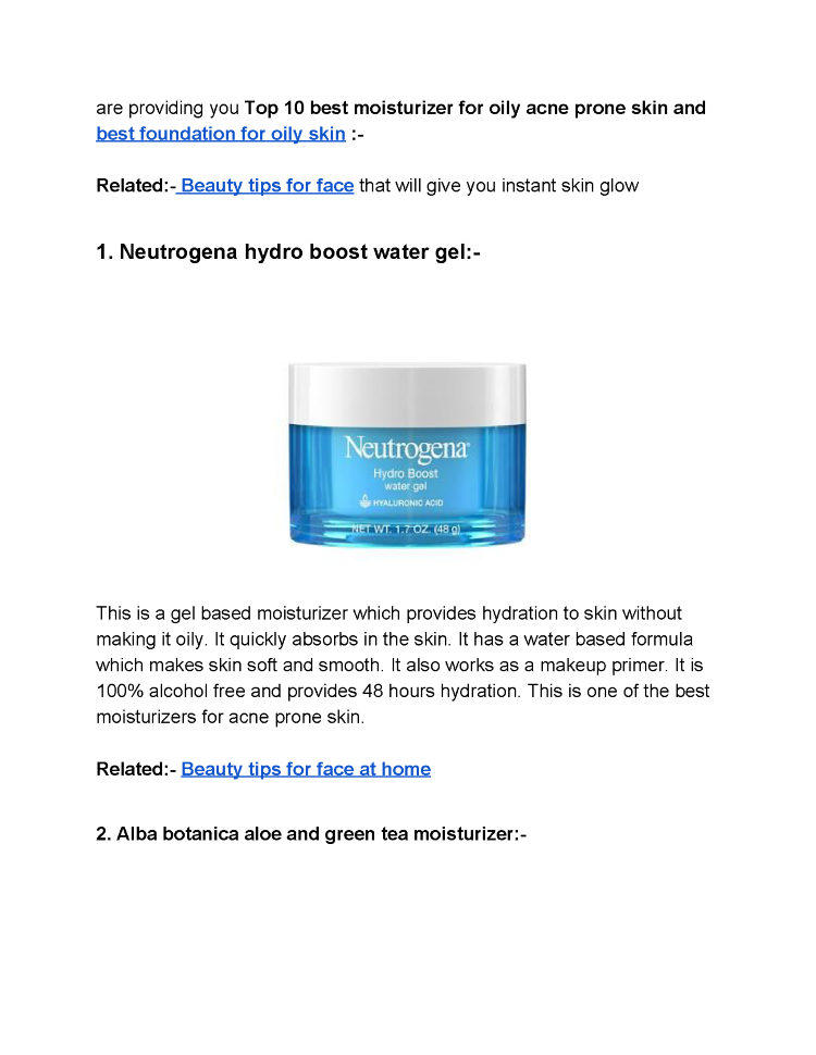 best neutrogena moisturizer for combination skin