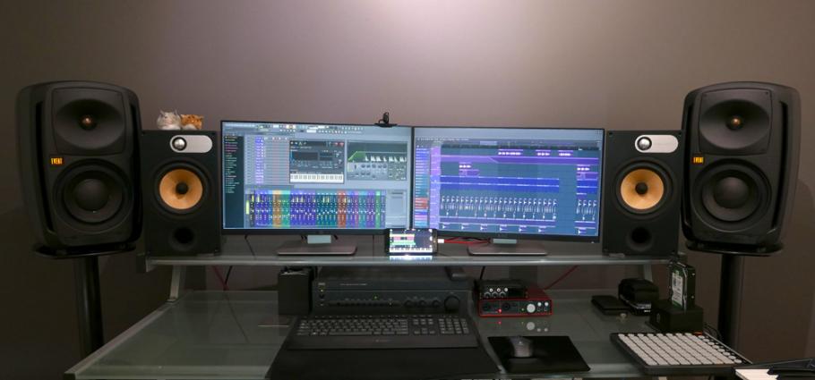 multiple studio monitors
