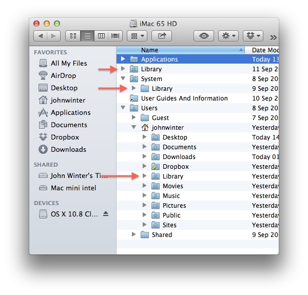 how to view my library folder on mac