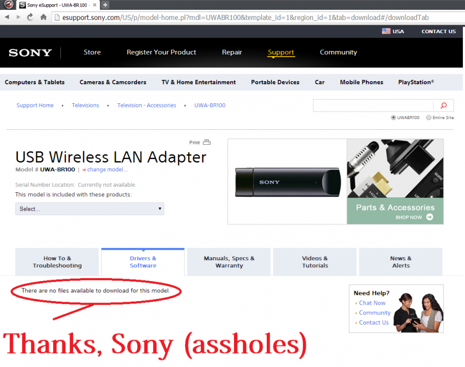 Sony Uwa-br100 Software