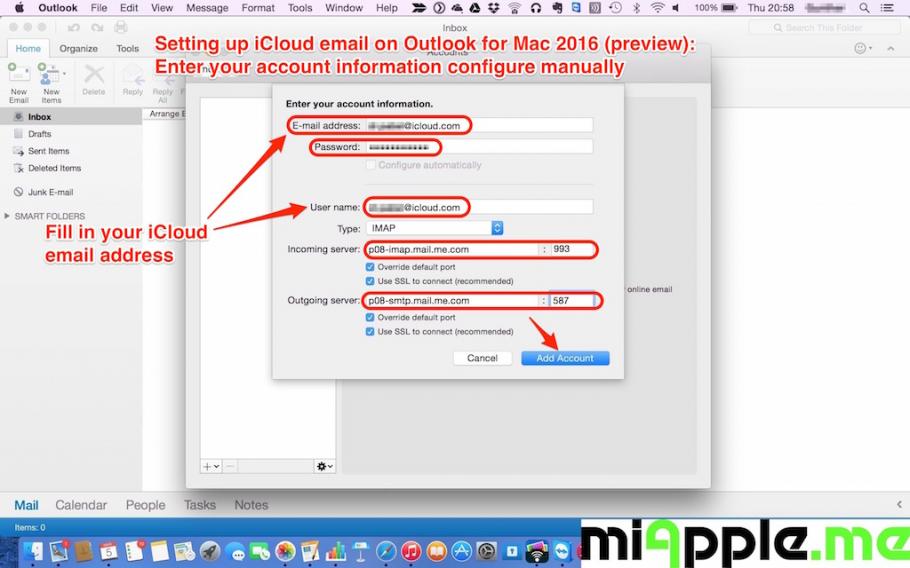 outlook for mac 2016 default calendar email address