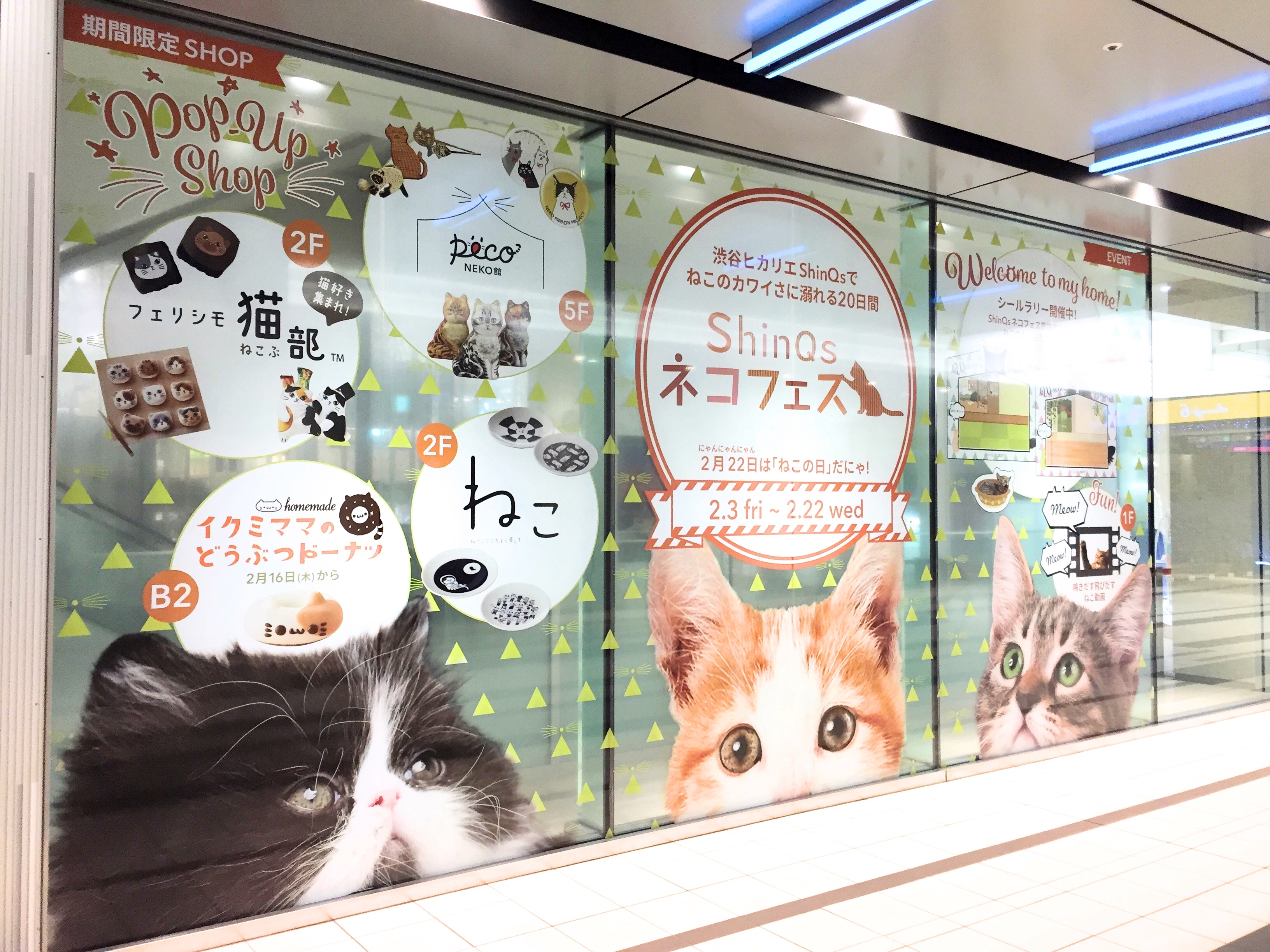 2月15日(水)からイベント後半! 渋谷ヒカリエにて「ShinQs ネコフェス!!」開催中